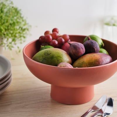 BLOMVECKLARE Миска сервировочная, красно-коричневый, 26 см