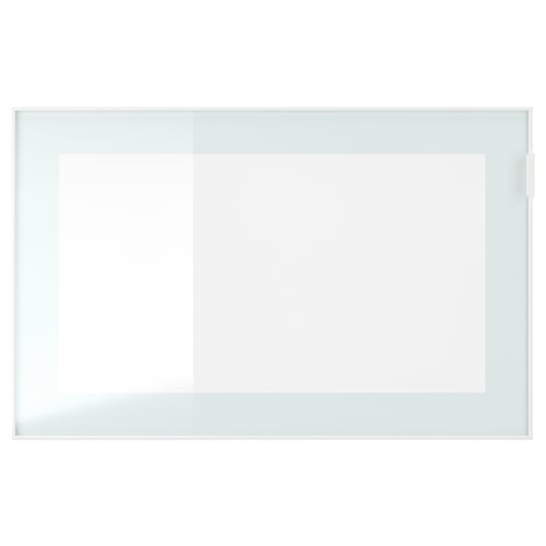 GLASSVIK Стеклянная дверь, белый/светло-зеленый матовое стекло, 60x38 см