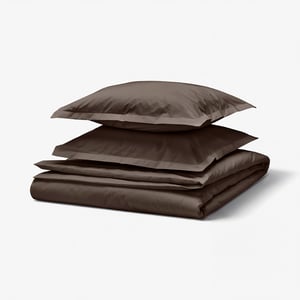 HAMPFLOCKEL Пододеяльник и 2 наволочки, коричневый, 200x200/50x60 см