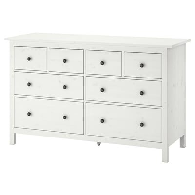 HEMNES Комод с 8 ящиками, белая морилка, 160x96 см