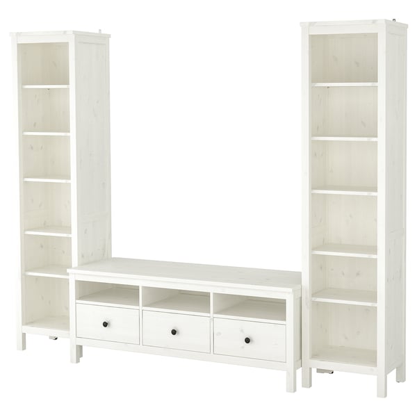 HEMNES Шкаф для ТВ, комбинация, белая морилка, 245x197 см