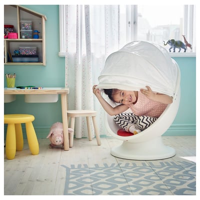 IKEA PS LÖMSK Вращающееся кресло, белый/красный