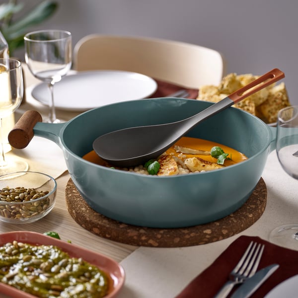 KNORRHANE Глубокая ложка для готовки, темный серо-коричневый/красно-коричневый, 31 см