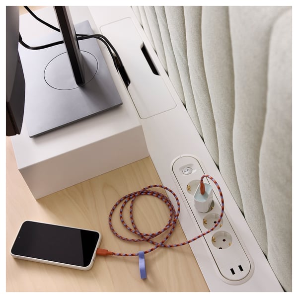 LILLHULT Кабель USB-C–USB-C, оранжевый/сиреневый, 1.5 м