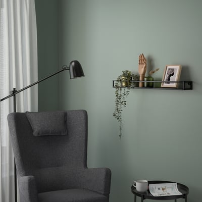 LINDÅSEN ЛИНДОСЕН Полка-витрина, антрацит, 75 см