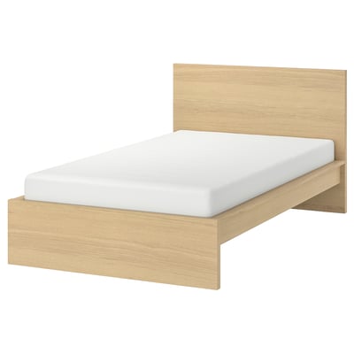 MALM Каркас кровати, дубовый шпон, беленый, 120x200 см
