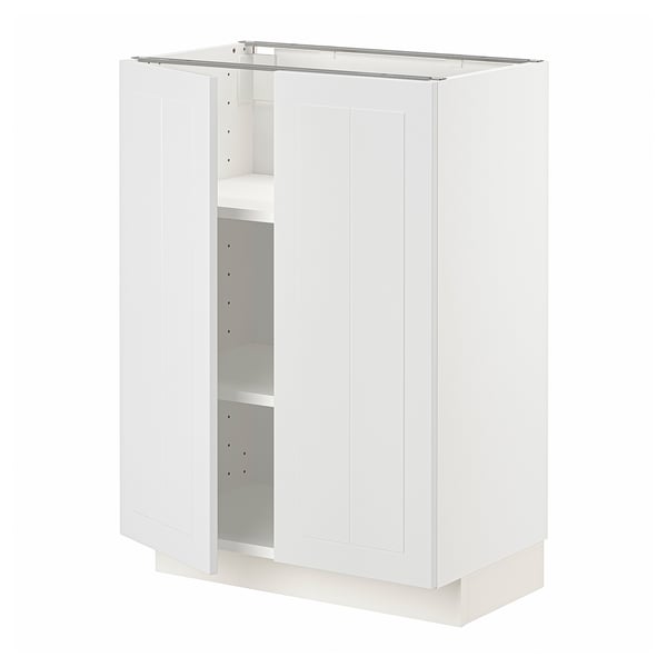 METOD Напольный шкаф с полками/2дверцами, белый/Stensund белый, 60x37 см