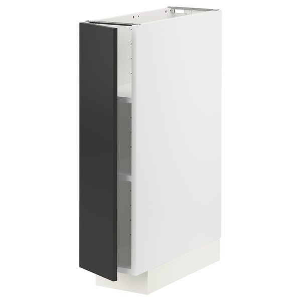 METOD Напольный шкаф с полками, белый/Nickebo матовый антрацит, 20x60 см