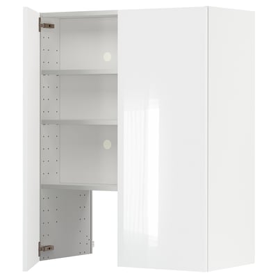 METOD Навесной шкаф д/вытяжки/полка/дверь, белый/Ringhult светло-серый, 80x100 см