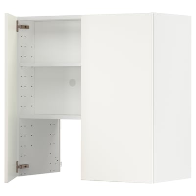 METOD Навесной шкаф д/вытяжки/полка/дверь, белый/Veddinge белый, 80x80 см
