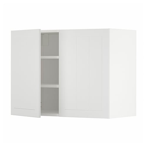 METOD Навесной шкаф с полками/2дверцы, белый/Stensund белый, 80x60 см