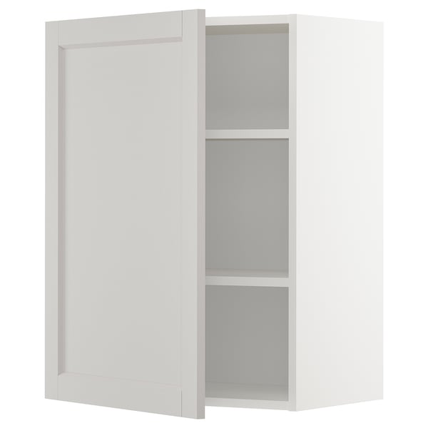 METOD Навесной шкаф с полками, белый/Lerhyttan светло-серый, 60x80 см