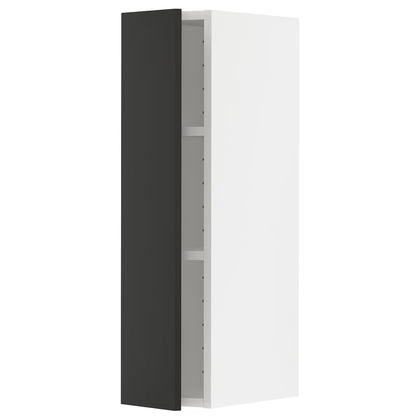 METOD Навесной шкаф с полками, белый/Nickebo матовый антрацит, 20x80 см