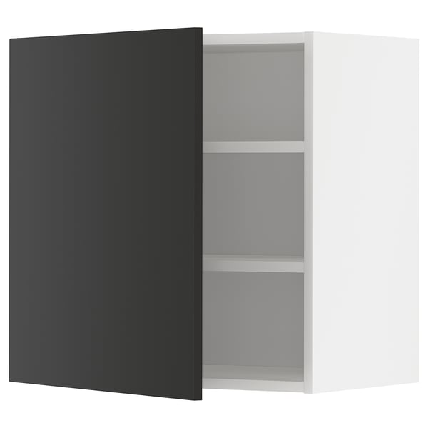 METOD Навесной шкаф с полками, белый/Nickebo матовый антрацит, 60x60 см