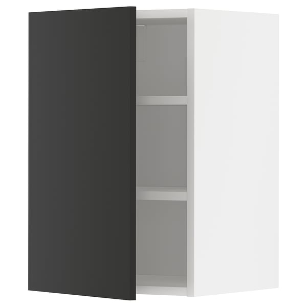 METOD Навесной шкаф с полками, белый/Nickebo матовый антрацит, 40x60 см