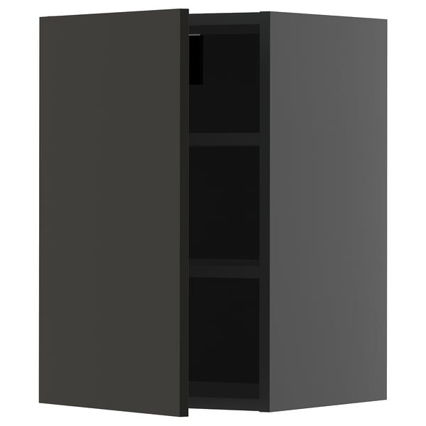 METOD Навесной шкаф с полками, черно-серый/Nickebo матовый антрацит, 40x60 см