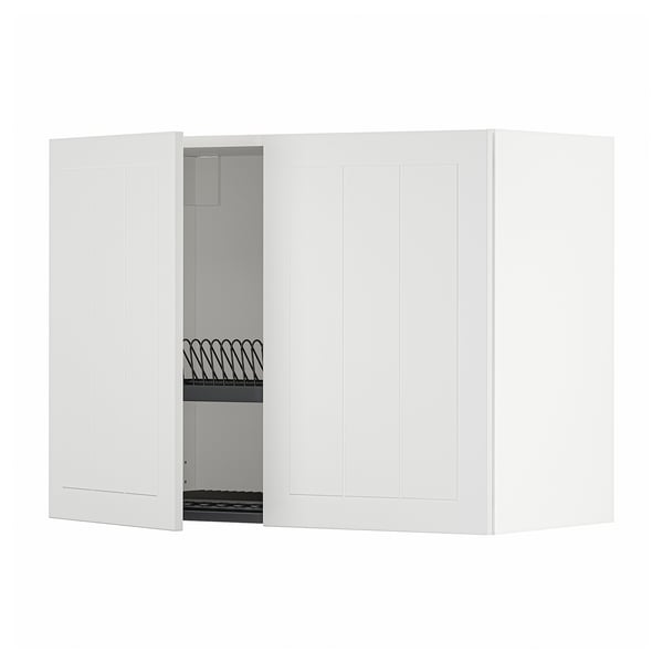 METOD Навесной шкаф с сушилкой/2дверцы, белый/Stensund белый, 80x60 см