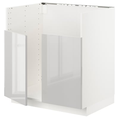METOD Шкаф для мойки ТАЛЛШЁН, белый/Ringhult светло-серый, 80x60 см