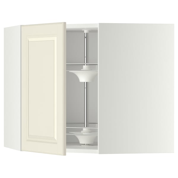 METOD Угл нвсн шкф с вращающ секц, белый/Bodbyn белый с оттенком, 68x60 см