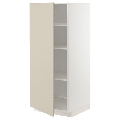 METOD Высокий шкаф с полками, белый/Havstorp бежевый, 60x60x140 см