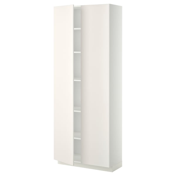 METOD Высокий шкаф с полками, белый/Veddinge белый, 80x37x200 см