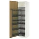 METOD Высокий шкаф с выдвижным модулем, белый/Sinarp дубовый шпон, 60x60x220 см