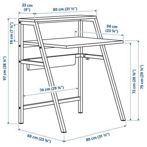 MITTPLAN Письменный стол, белый, 80x60 см