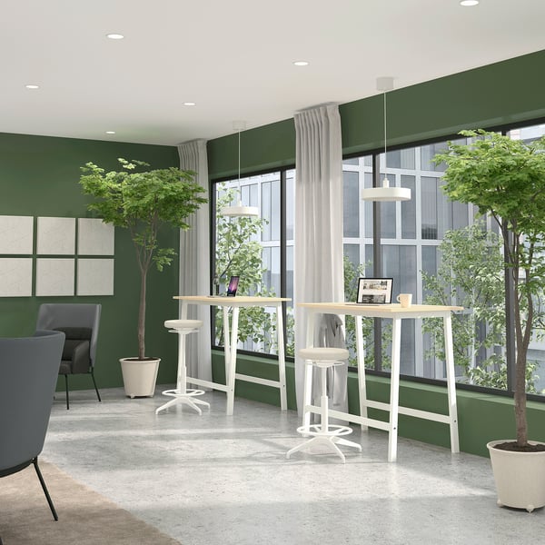 MITTZON МИТТЗОН Конференц-стол, березовый шпон/белый, 120x68x105 см