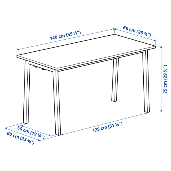 MITTZON МИТТЗОН Конференц-стол, дубовый шпон/чёрный, 140x68x75 см