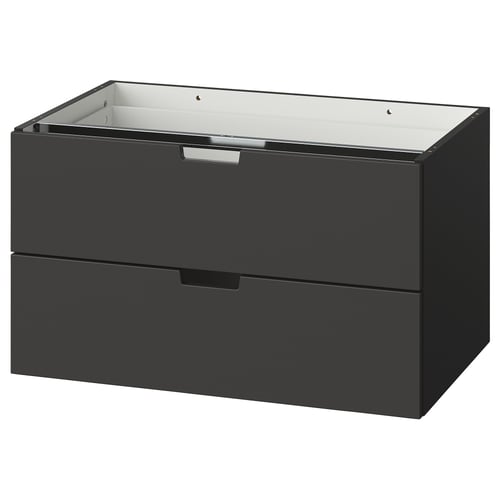 NORDLI Модульный комод с 2 ящиками, антрацит, 80x45 см