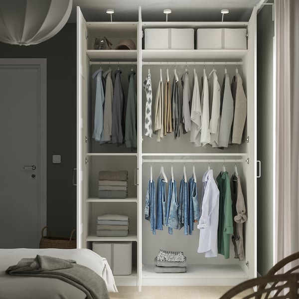 PAX / BERGSBO Гардероб, комбинация, белый/белый, 150x60x236 см