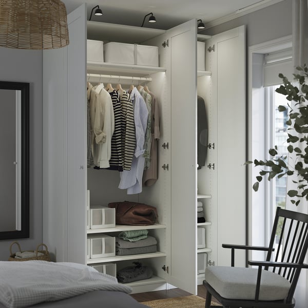 PAX / GULLABERG Гардероб, комбинация, белый/белый, 150x60x236 см