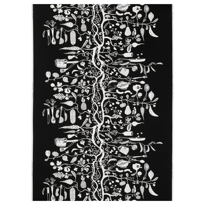 PIPDÅN Отрез ткани, чёрный/белый, 150x300 см