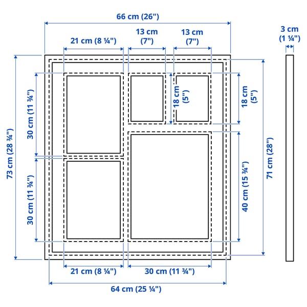 RÖDALM РЁДАЛЬМ Рама для 5 картин, чёрный, 64x71 см