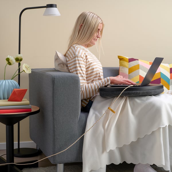 RUNDHULT Кабель USB-C–USB-C, бежевый/синий, 1.5 м/100 Вт