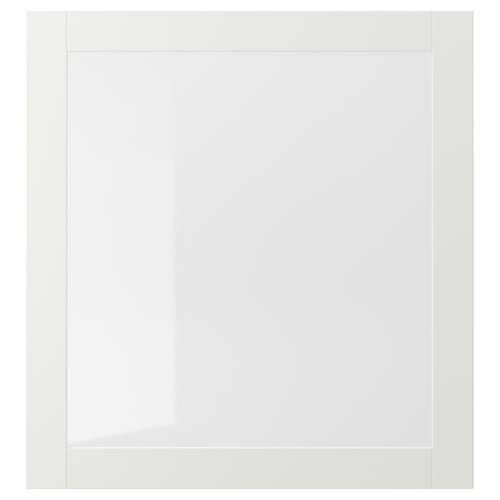 SINDVIK Стеклянная дверь, белый/прозрачное стекло, 60x64 см