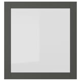 SINDVIK Стеклянная дверь, темно-серый/прозрачное стекло, 60x64 см
