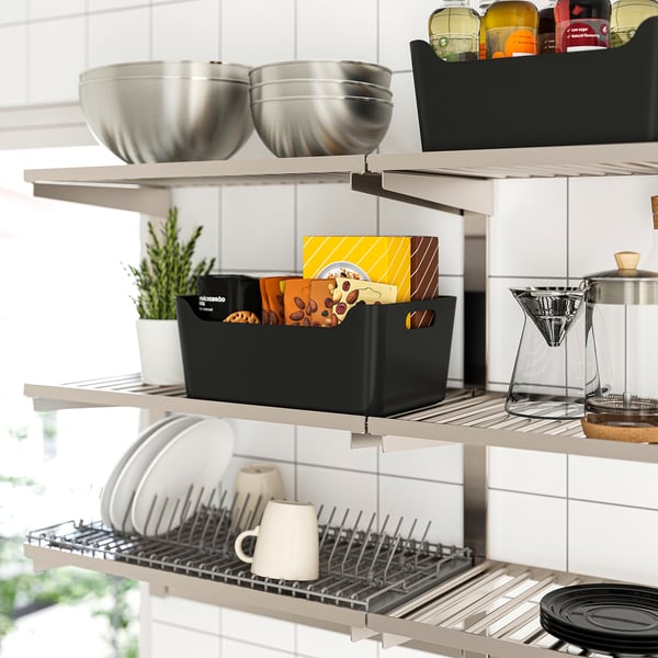 UPPDATERA Контейнер, антрацит, 34x24 см