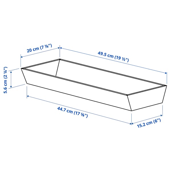 UPPDATERA Лоток с подставкой для ножей, светлый бамбук/антрацит, 20x50 см