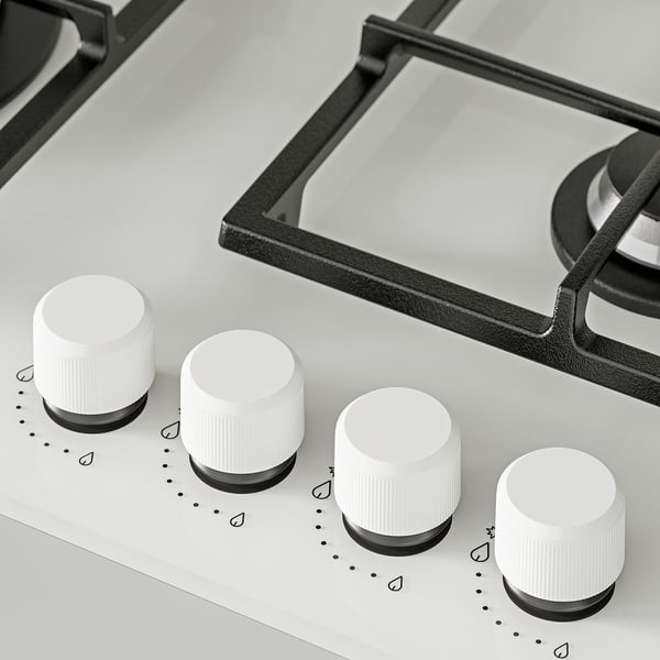 VASASTAN Поверхность встраиваемая газовая, IKEA 500 стекло/белый, 59 см
