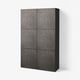 BESTÅ تشكيلة تخزين مع أبواب, أسود-بني Kallviken/رمادي غامق مظهر الخرسانة, ‎120x42x193 سم‏