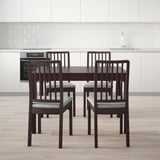 EKEDALEN / EKEDALEN طاولة و 4 كراسي, بني غامق/Orrsta رمادي فاتح, ‎120/180 سم‏