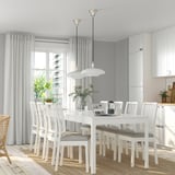 EKEDALEN / EKEDALEN طاولة و 8 كراسي, أبيض أبيض/Orrsta رمادي فاتح, ‎180/240 سم‏