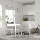 EKEDALEN / LIDÅS طاولة وكرسيان, أبيض/أبيض أبيض, ‎80/120 سم‏