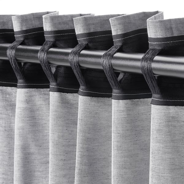 HANNALILL زوج ستائر, أزرق- رمادي, 145x300 سم