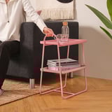 HATTÅSEN طاولة سرير جانبية/وحدة رف, زهري