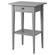 HEMNES طاولة سرير جانبية, رمادي مصبوغ, ‎46x35 سم‏