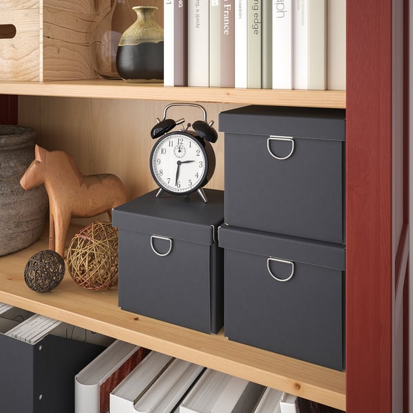 HEMNES مكتبة, أحمر/بني فاتح, ‎90x197 سم‏