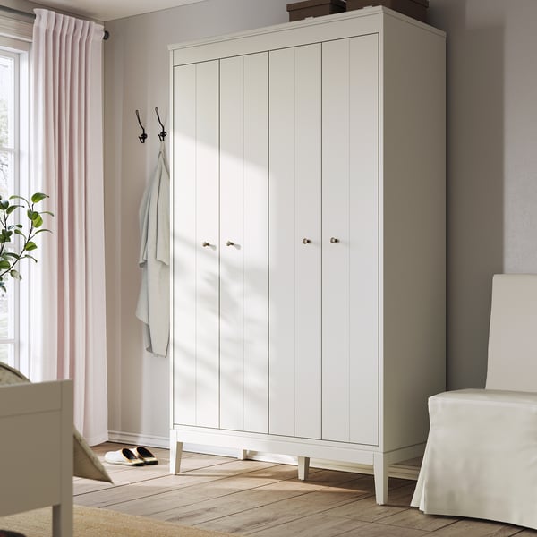 IDANÄS دولاب ملابس, أبيض, ‎121x211 سم‏