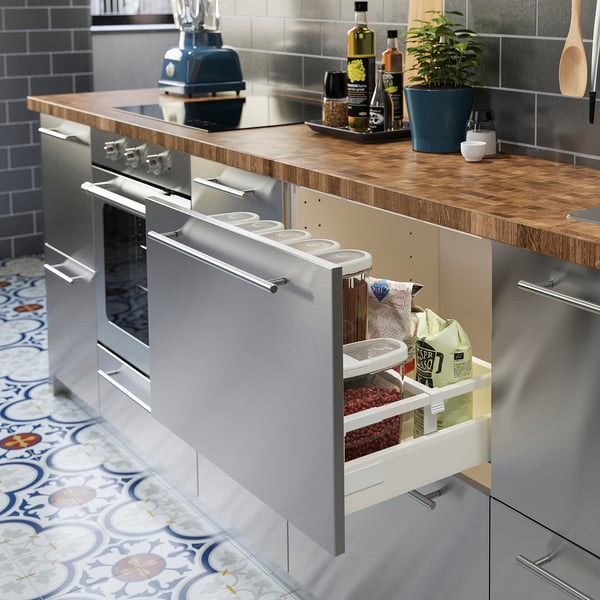 IKEA 365+ برطمان بغطاء للأطعمة الجافة, شفاف/أبيض, 2.3 ل